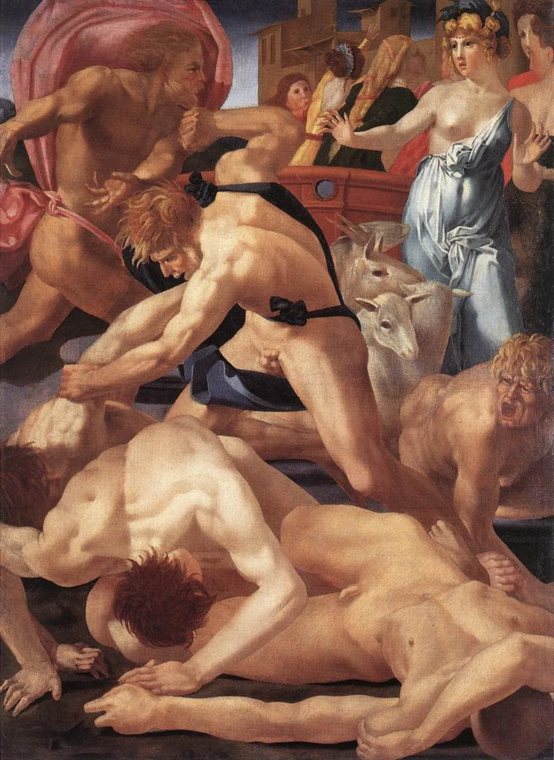 Moisés defiende a las hijas de Jetro - Rosso Fiorentino