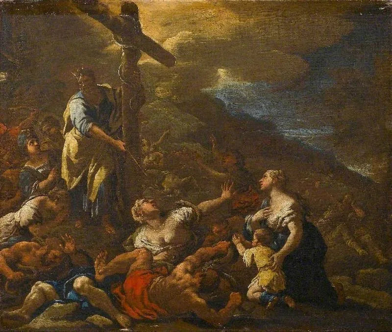 Moisés y la serpiente de bronce - Luca Giordano