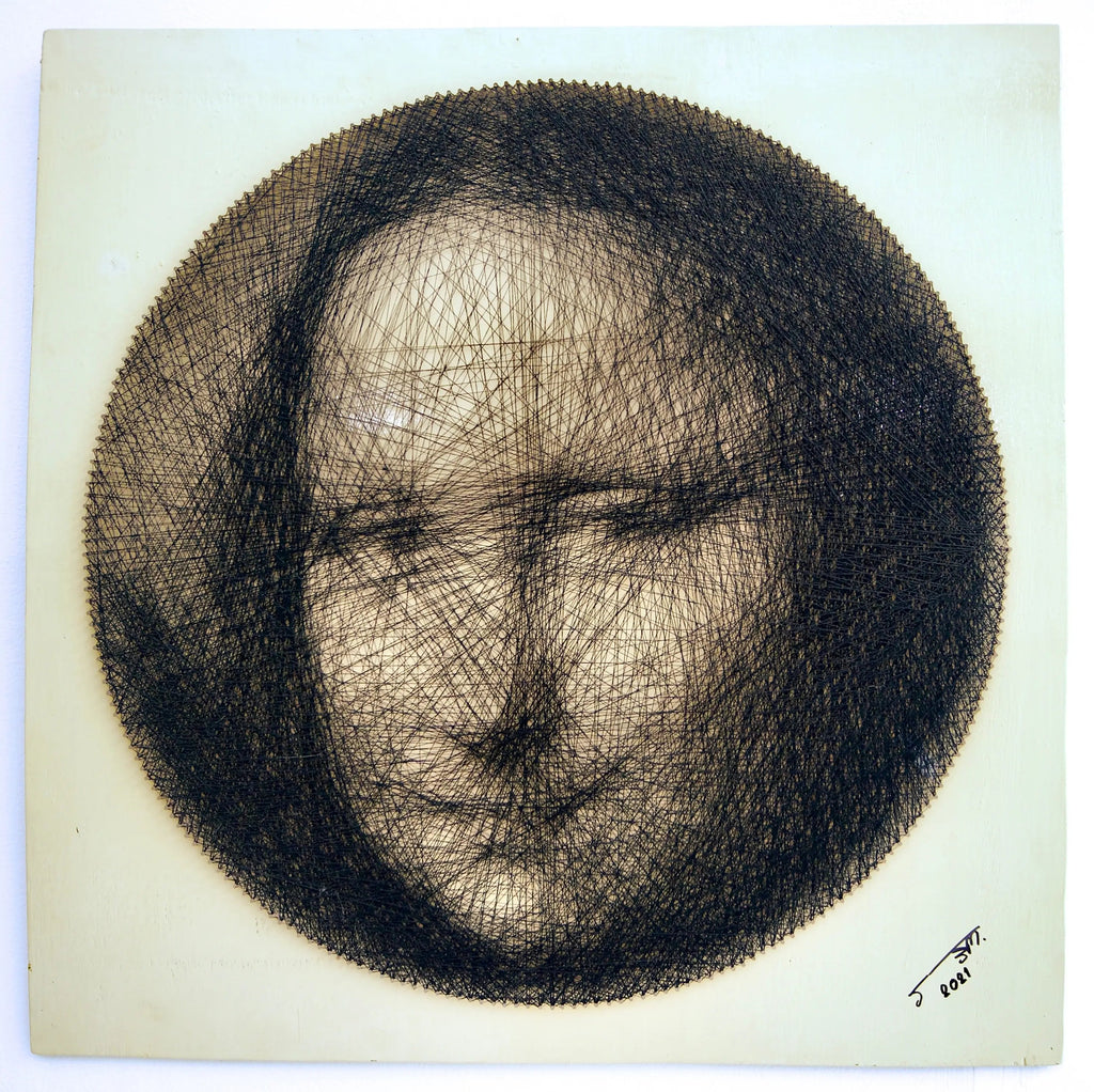 Mona Lisa String Art | 60 x 60 cm image 1 reproduction artisanale de tableau