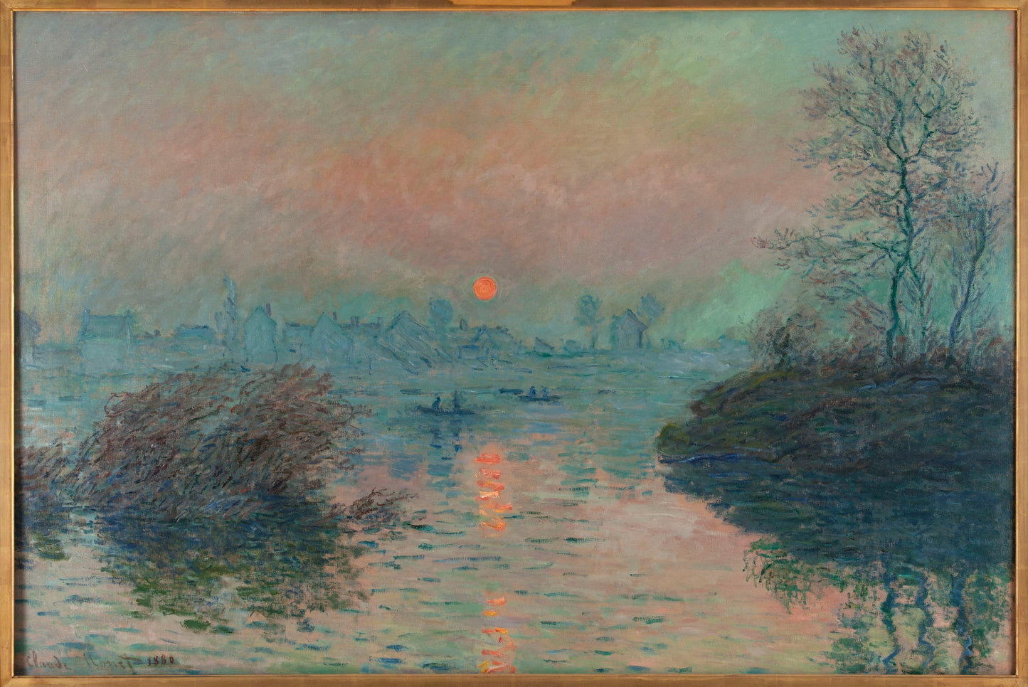 🌅 Puesta de sol en Lavacourt – Claude Monet (1880)