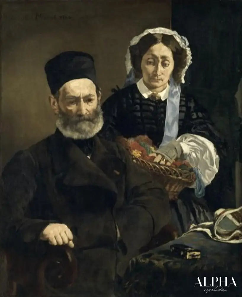 Monsieur et Madame Auguste Manet - Edouard Manet - Reproductions de tableaux et peintures haut de gamme