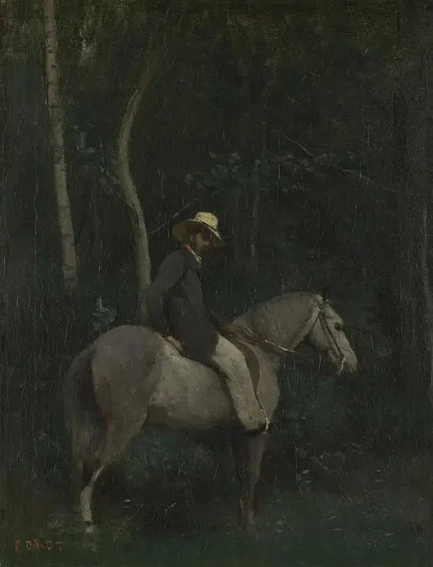 Señor Pivote a caballo - Jean-Baptiste Camille Corot