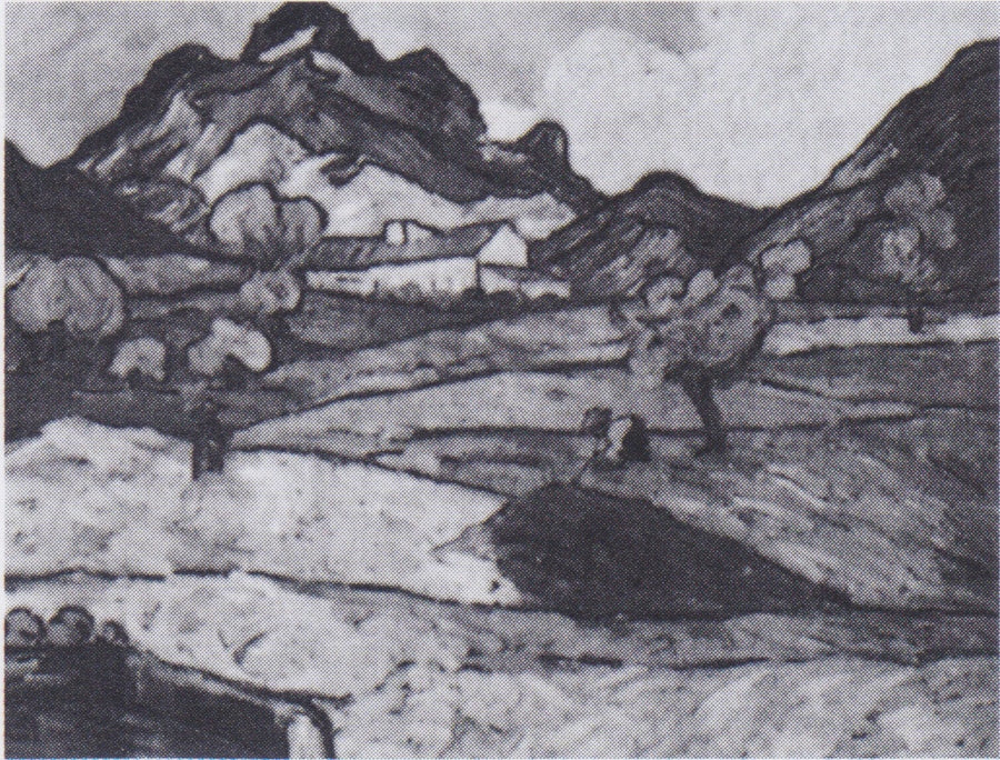 El Mont Gaussier con la Masía de Saint-Paul - Vincent van Gogh