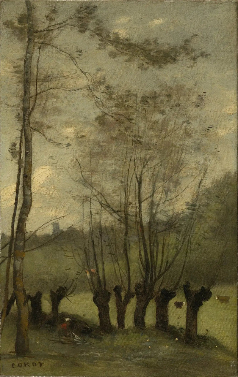 Montlhéry. Prado con sauces - Jean-Baptiste Camille Corot