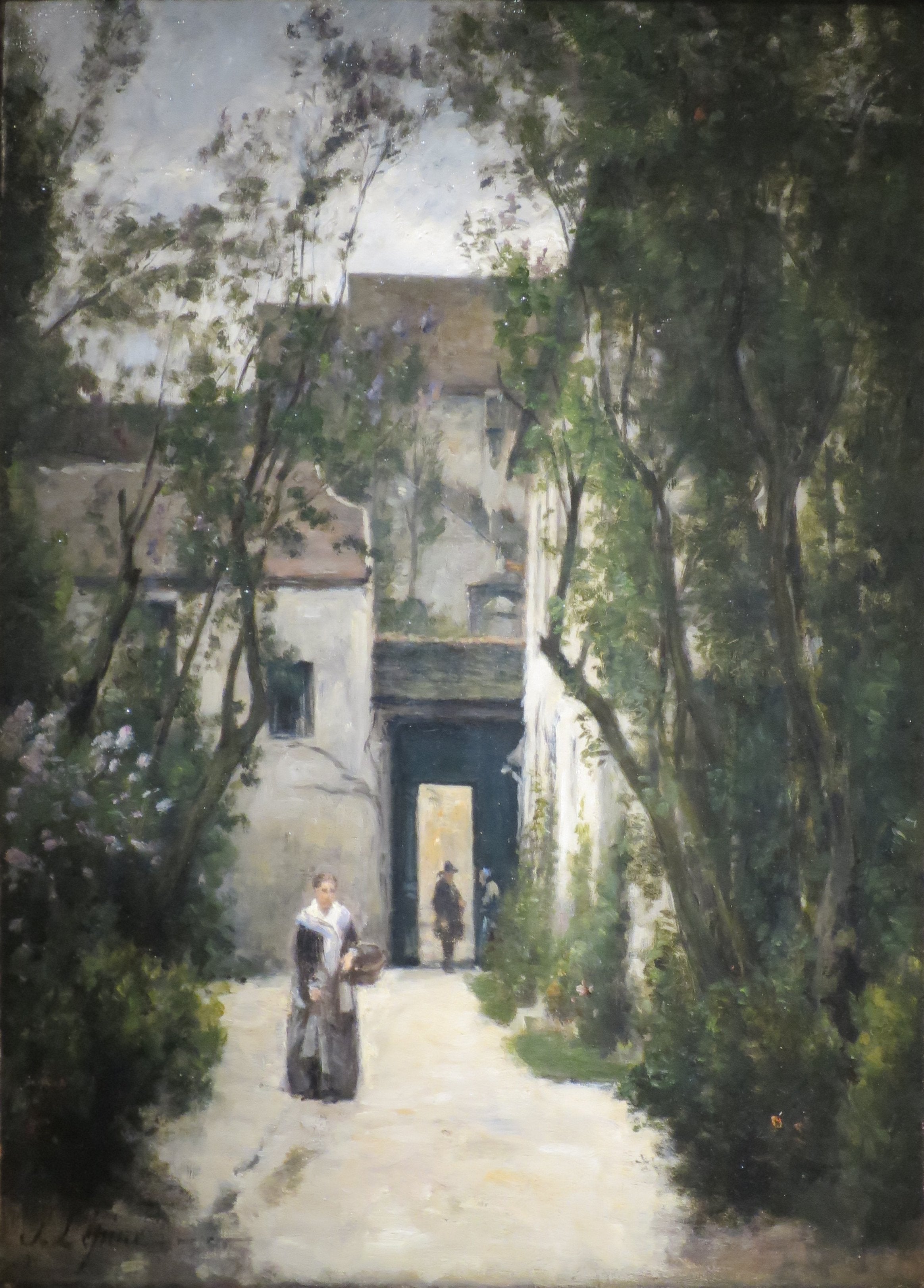 Montmartre. Une cour rue de la Fontenelle - Stanislas Lépine image 1 copie peinte à la main à l’huile