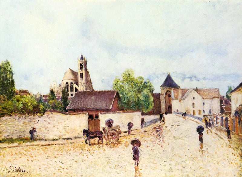 Moret-sur-Loing bajo la lluvia - Alfred Sisley