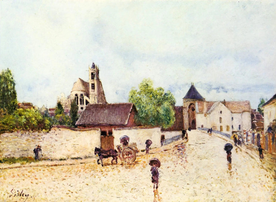 Moret-sur-Loing bajo la lluvia - Alfred Sisley
