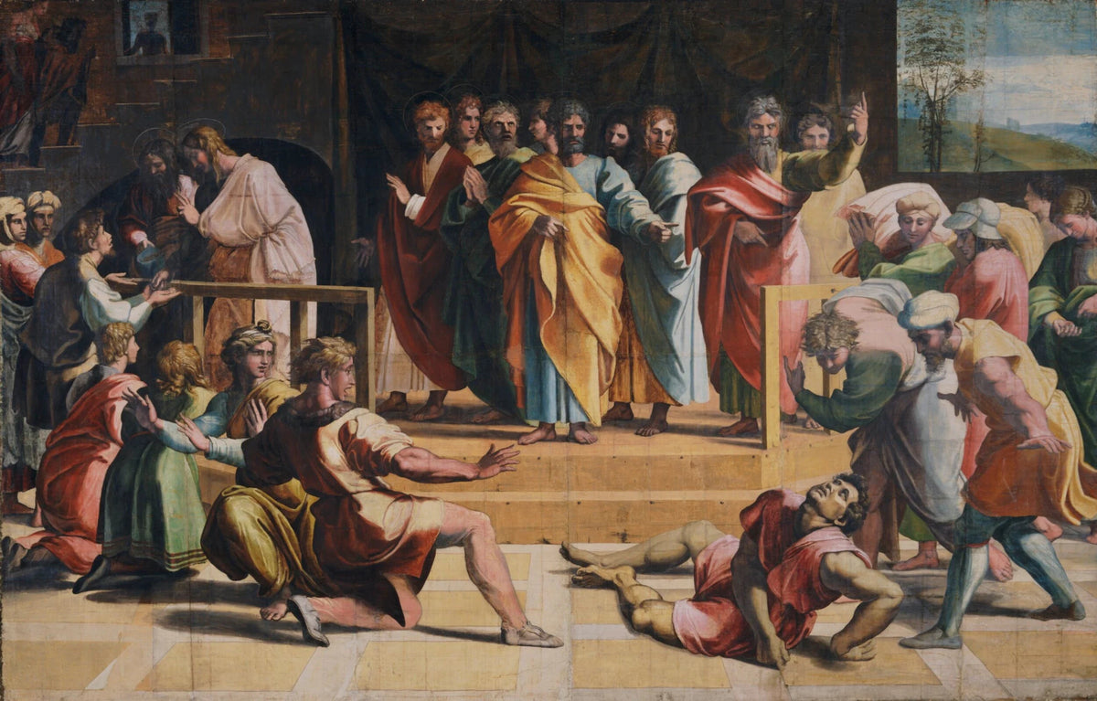 La muerte de Ananías, alrededor de 1515-1516 - Raphaël