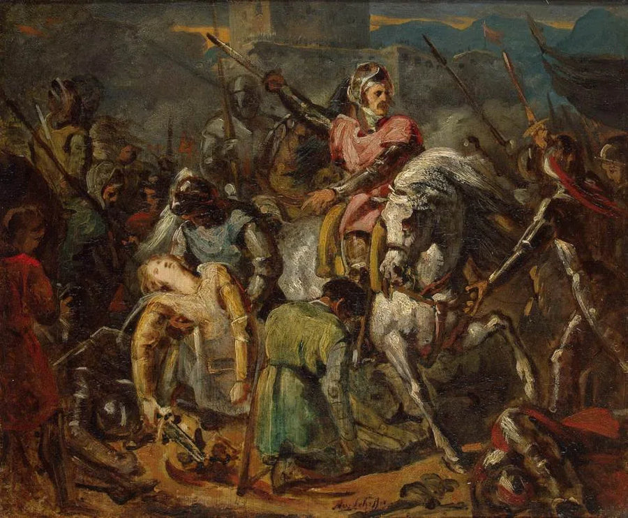 Muerte de Gastón de Foix en la batalla de Rávena el 11 de abril de 1512 - Ary Scheffer