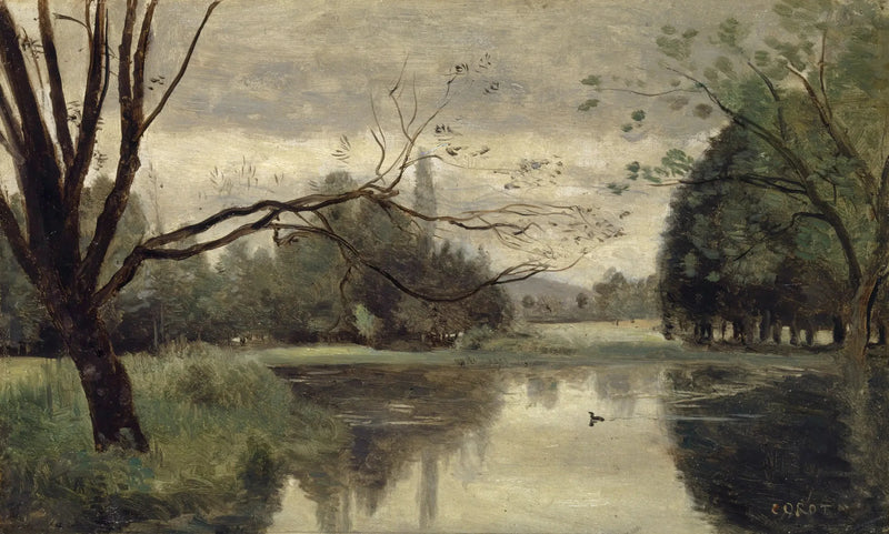 Mortefontaine. El estanque de los patos - Jean-Baptiste Camille Corot