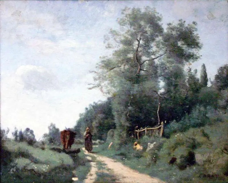 Mortefontaine. El camino a la pequeña barrera - Jean-Baptiste Camille Corot