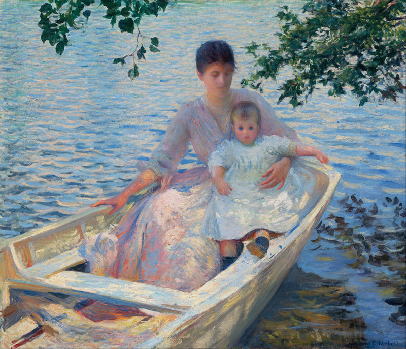 Madre e hijo en un barco - Edmund Charles Tarbell