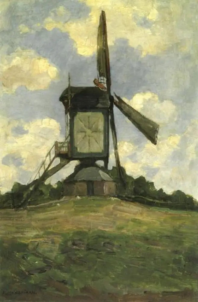 Molino de poste en Heeswijk, vista lateral - Piet Mondrian