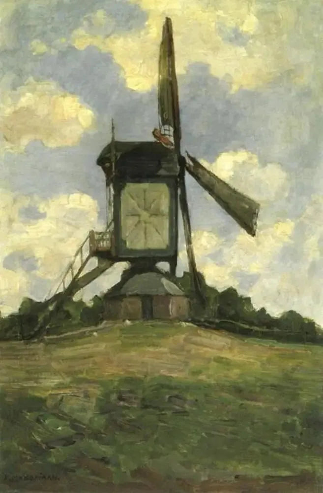 Molino de poste en Heeswijk, vista lateral - Piet Mondrian