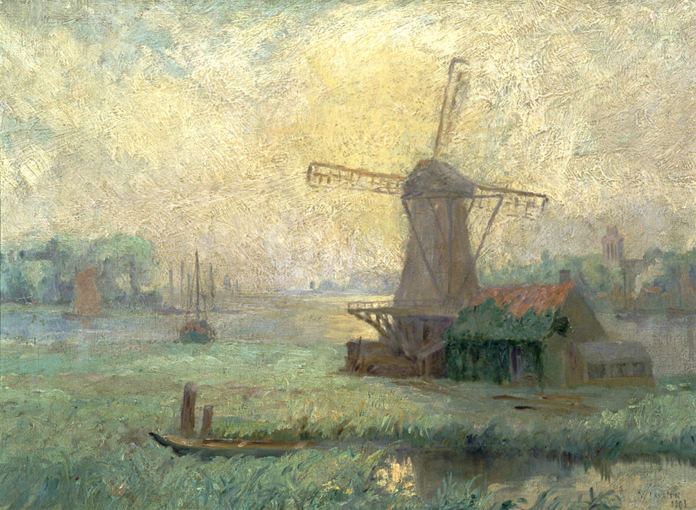 Moulin à vent, Hollande - Maurice Galbraith Cullen image 1 reproduction artisanale de tableau