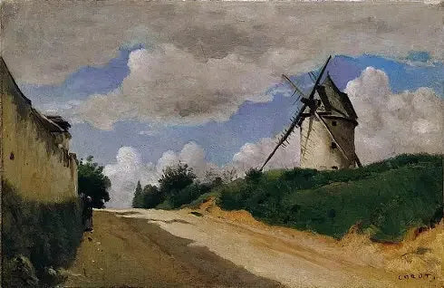 Molino de viento en la costa picarda - Jean-Baptiste Camille Corot