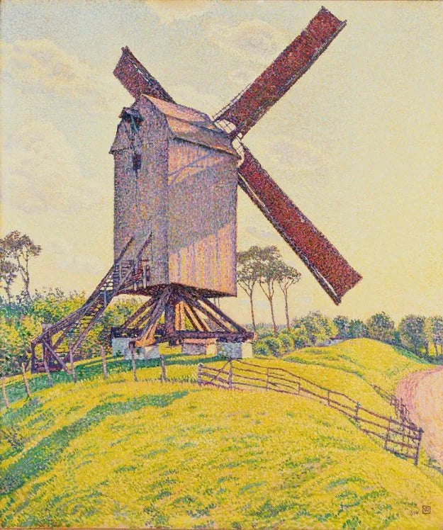 Molino de Kalf en Knokke o Molino de viento en Flandes (El Molino de Kalf en Knokke o Molino en Flandes) - Théodore van Rysselberghe