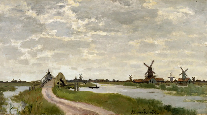 Molinos de viento cerca de Zaandam - Claude Monet