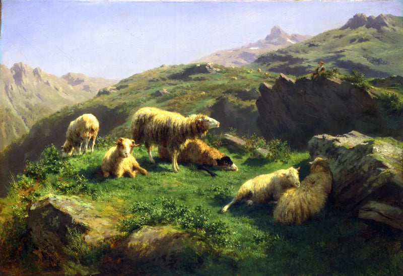 Ovejas en el pastoreo en los Pirineos - Rosa Bonheur