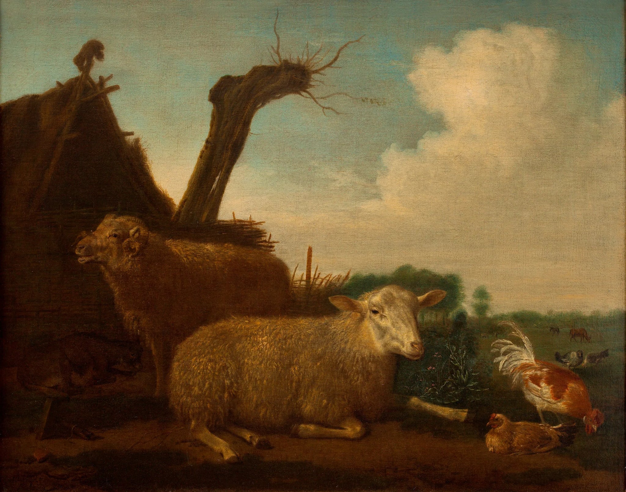 Moutons et béliers - Adriaen van de Velde image 1 reproduction de peinture à l’huile