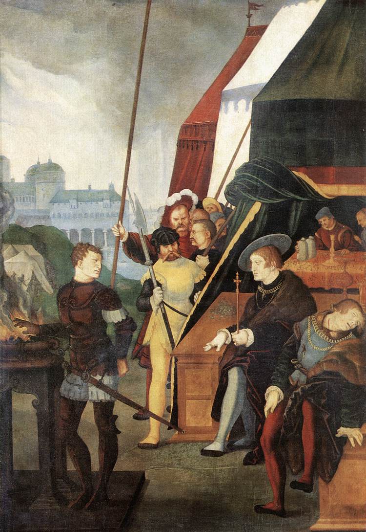 Mucius Scævola devant Porsenna - Hans Baldung Grien image 1 reproduction d’œuvre d’art à l’huile