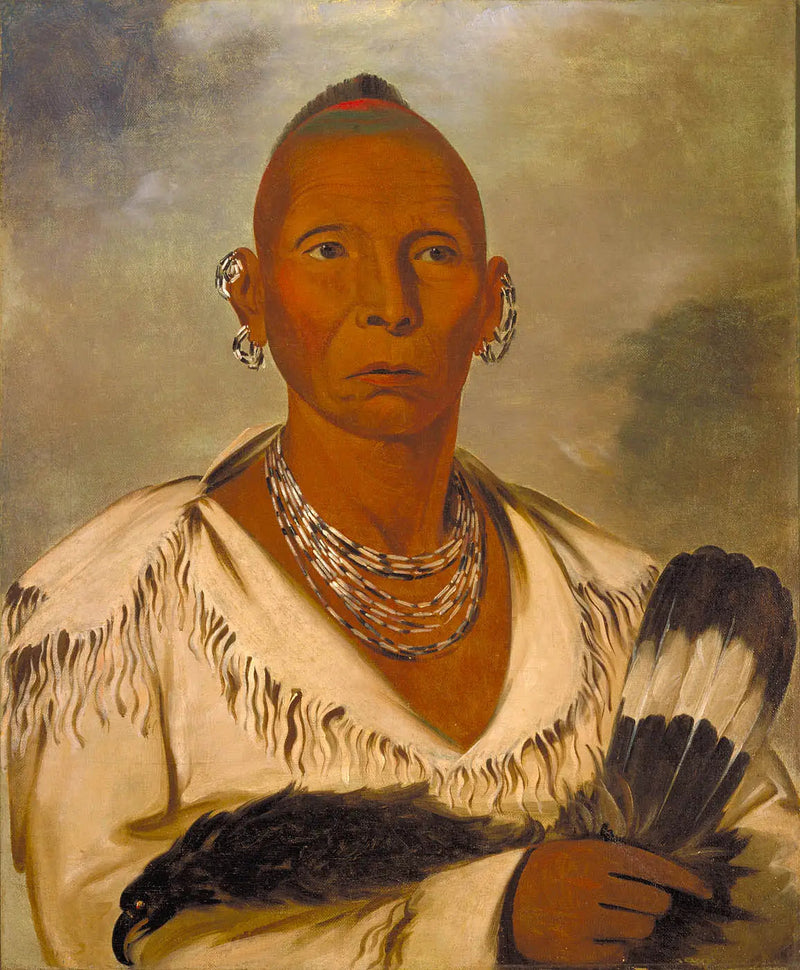Múk-a-tah-mish-o-káh-kaik, Black Hawk, destacado jefe de sac - George Catlin