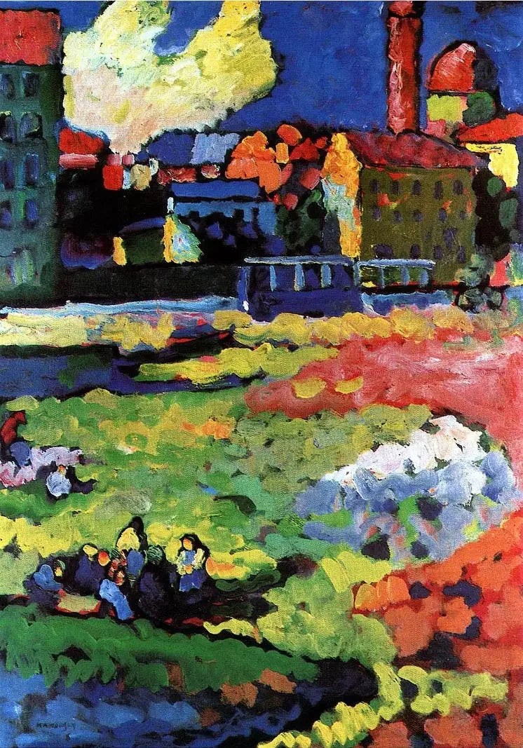 Múnich-Schwabing con la iglesia de Santa Úrsula - Vassily Kandinsky