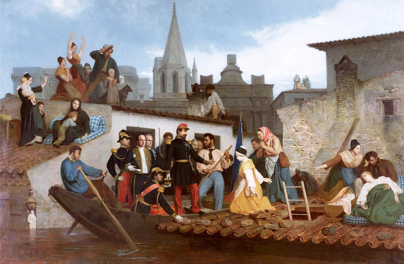 Napoleón III visitando las inundaciones de Tarascon - Bouguereau