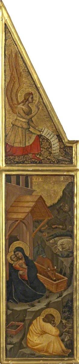 Natividad con el ángel de la Anunciación (tríptico, hoja izquierda) - Nardo di Cione