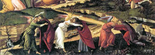 Nativité mystique (détail de 22825) - Sandro Botticelli - Reproductions de tableaux et peintures haut de gamme