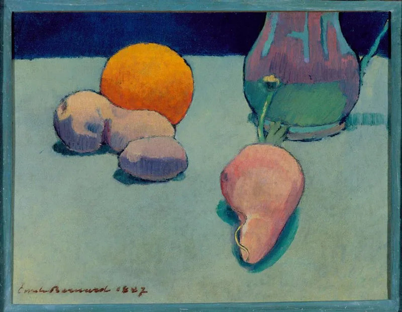 Naturaleza muerta con naranja y jarra - Émile Bernard