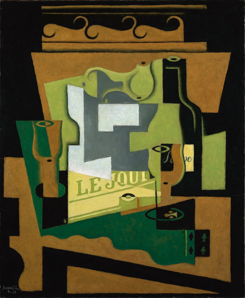 Naturaleza muerta con botella de Burdeos - Juan Gris