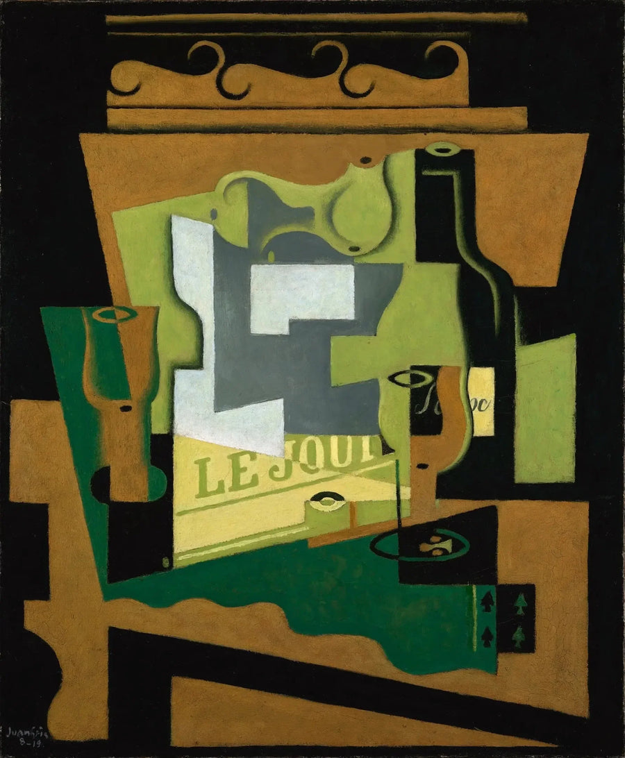 Naturaleza muerta con botella de Burdeos - Juan Gris