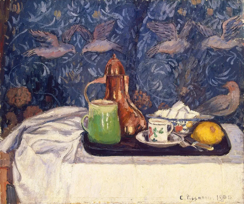 Naturaleza muerta con cafetera - Camille Pissarro