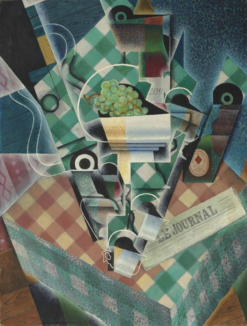 Naturaleza muerta con mantel a cuadros - Juan Gris