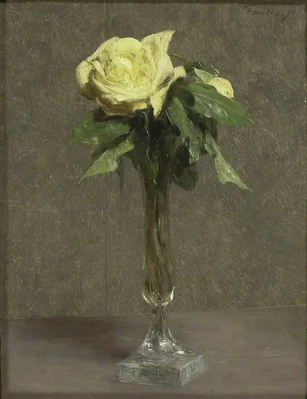 Naturaleza muerta con rosa amarilla - Henri Fantin-Latour