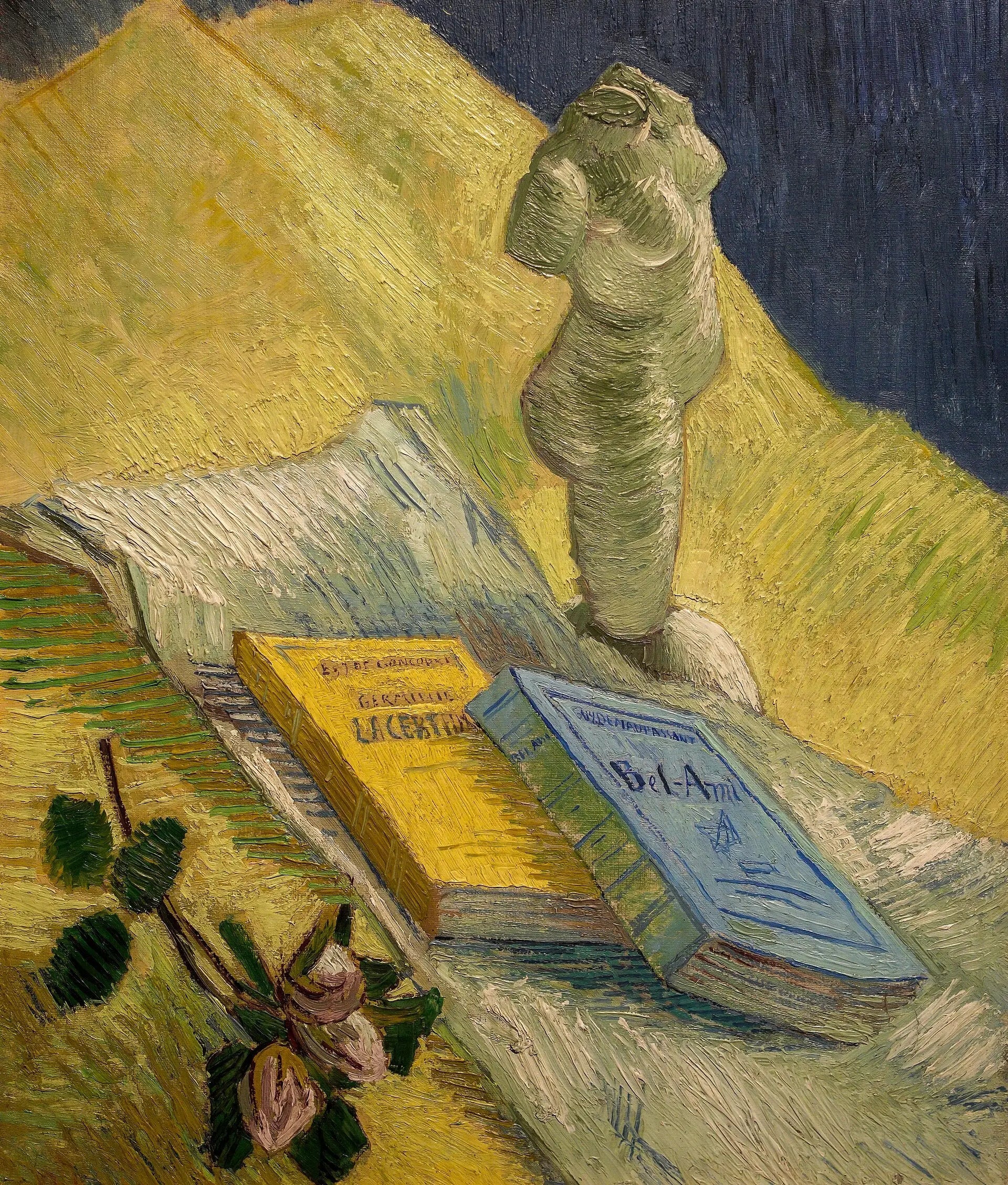 Nature morte à la statuette de plâtre et aux deux romans - Vincent van Gogh image 1 reproduction artisanale de tableau