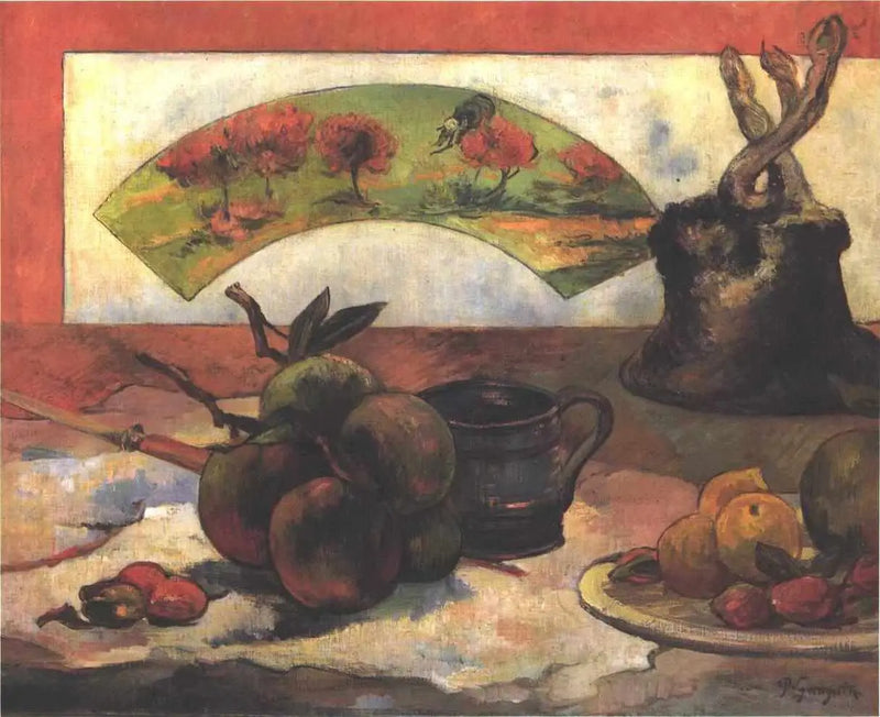 Naturaleza muerta con abanico - Paul Gauguin