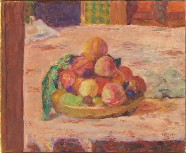 Naturaleza muerta: plato y frutas - Pierre Bonnard