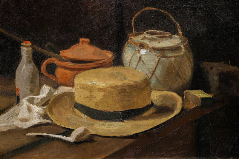 naturaleza muerta con sombrero de paja - Vincent van Gogh