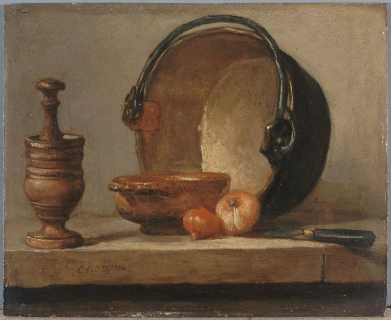 Naturaleza muerta con olla de cobre - Jean Simeón Chardin