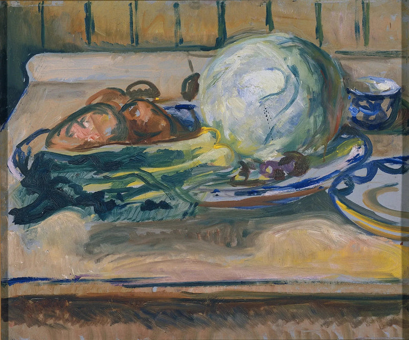 Naturaleza muerta con col y otras verduras - Edvard Munch