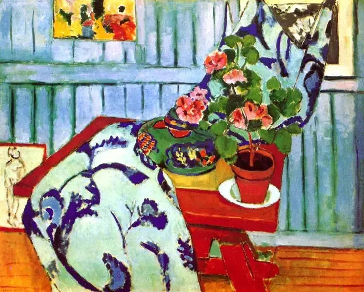 Naturaleza muerta con geranio - Henri Matisse