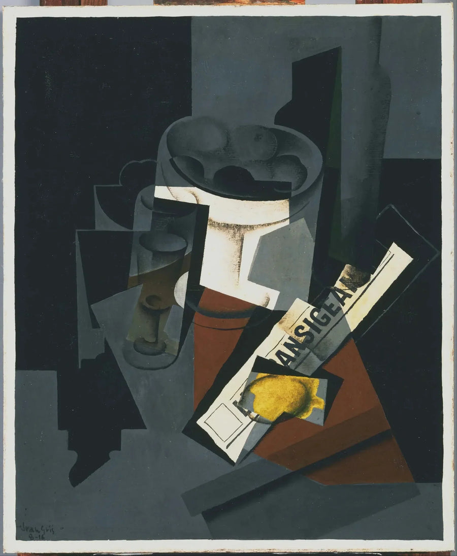 Naturaleza muerta con periódico - Juan Gris
