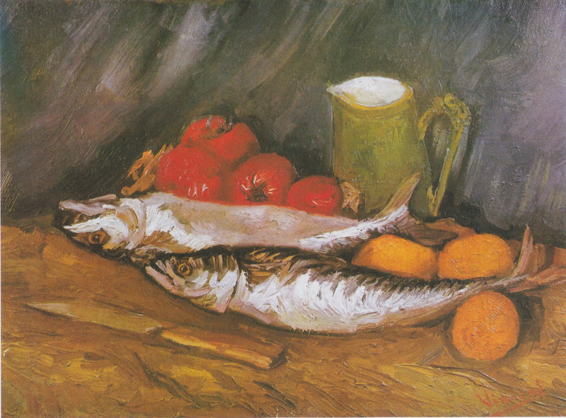 Naturaleza muerta con caballa, limón y tomate - Vincent van Gogh