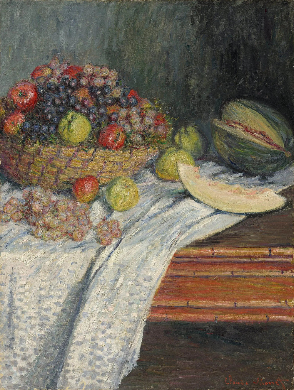 Nature morte au melon d'Espagne - Claude Monet image 1 reproduction réalisée par Alpha Reproduction