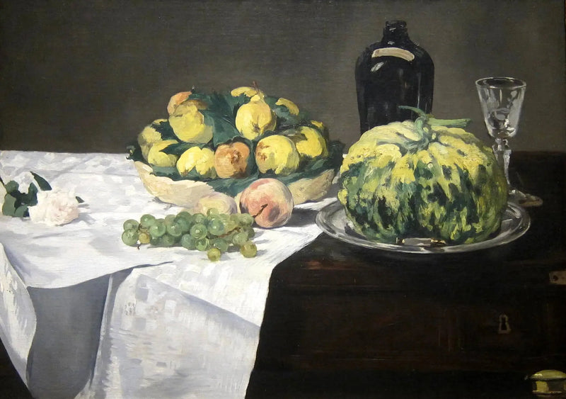 Naturaleza muerta con melón y duraznos - Édouard Manet