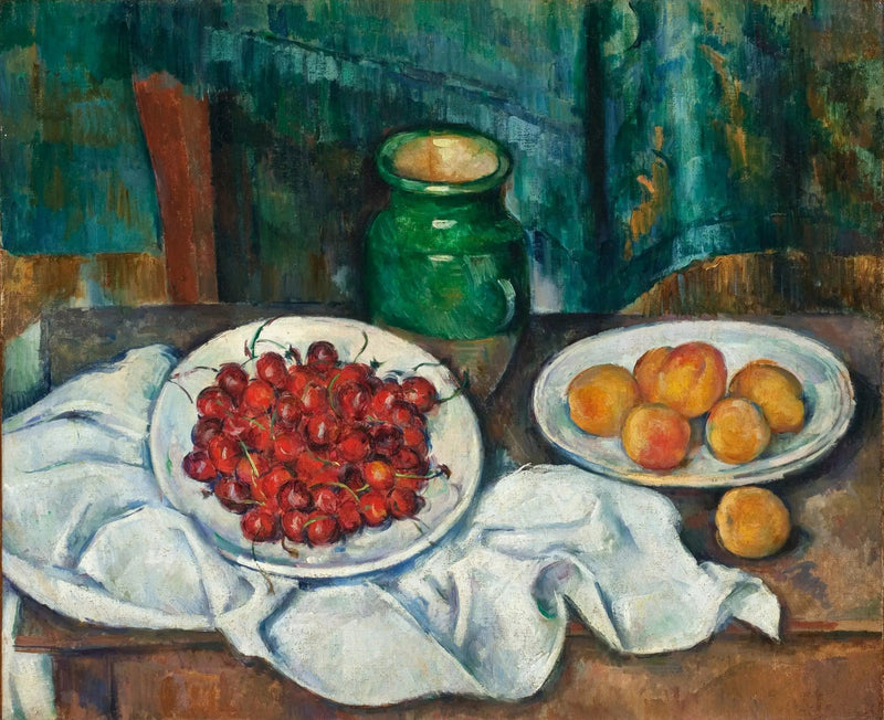 Bodegón con plato de cerezas - Paul Cézanne