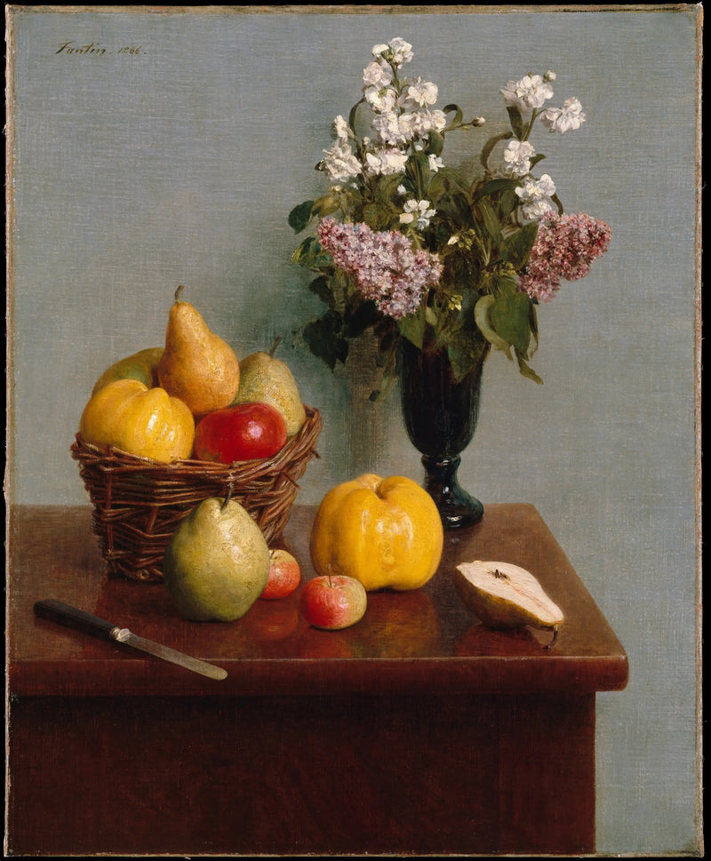 Naturaleza muerta con flores y frutas - Henri Fantin-Latour