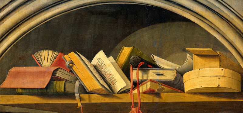 Naturaleza muerta con libros en un nicho - Bartolomé de Eyck